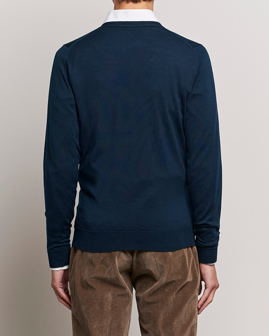 Herr | Tröjor | John Smedley | Petworth Extra Fine Merino Cardigan Orion Green