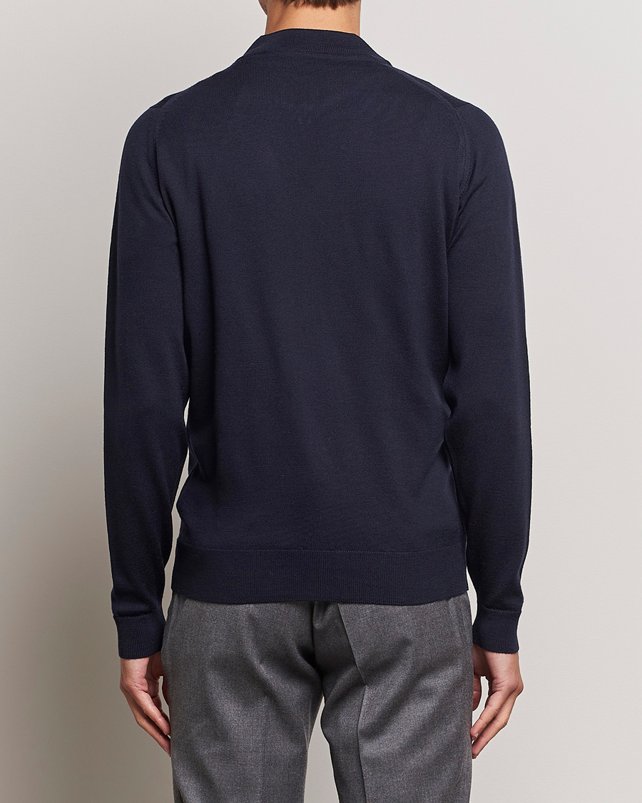 Herr | Tröjor | John Smedley | Maclean Extra Fine Merin Full Zip Midnight