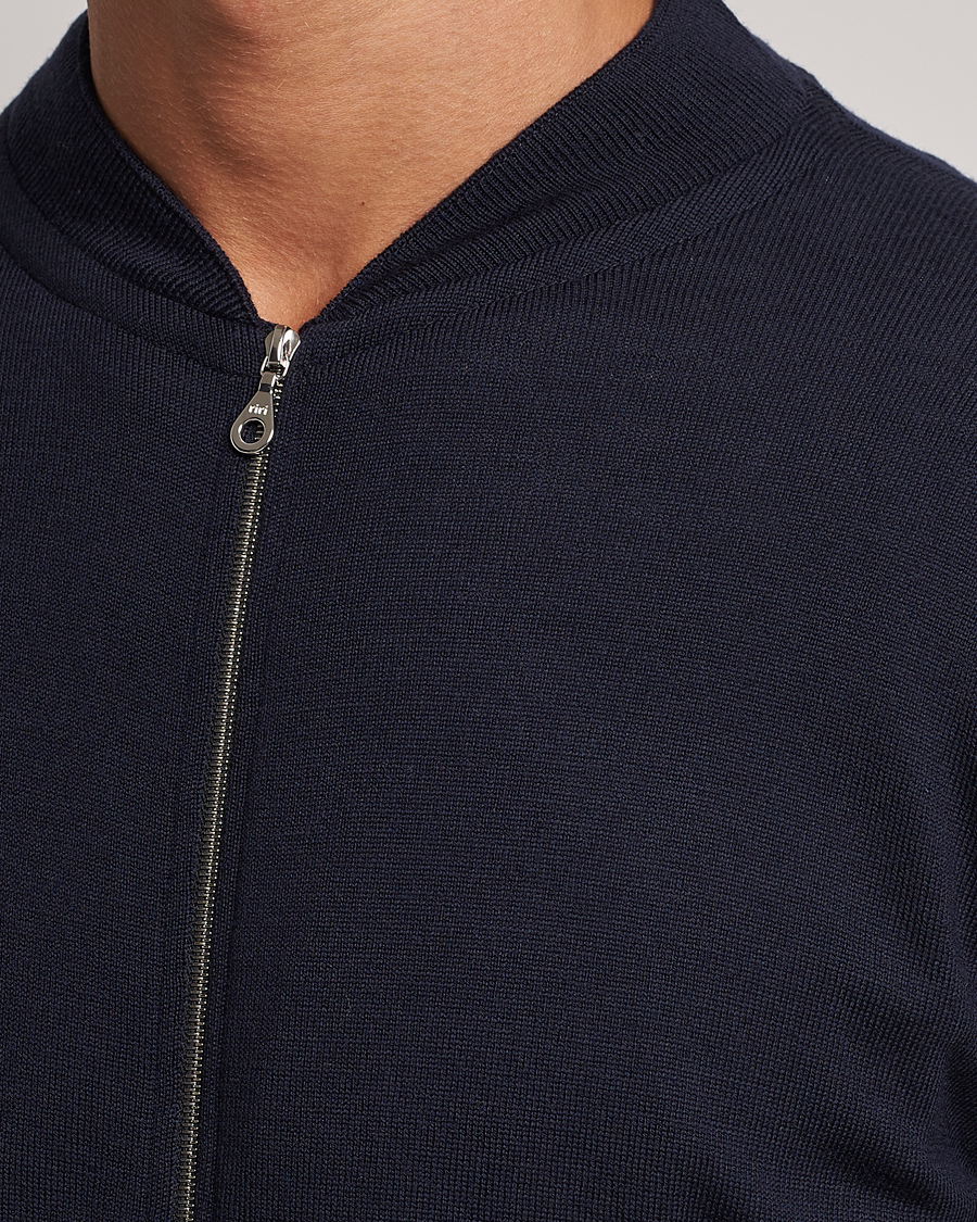 Herr | Tröjor | John Smedley | Maclean Extra Fine Merin Full Zip Midnight