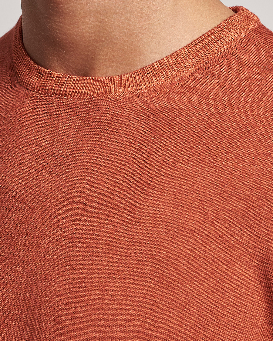 Herr | Tröjor | Gran Sasso | Vintage Merino Fashion Fit Crew Neck Pullover Rust