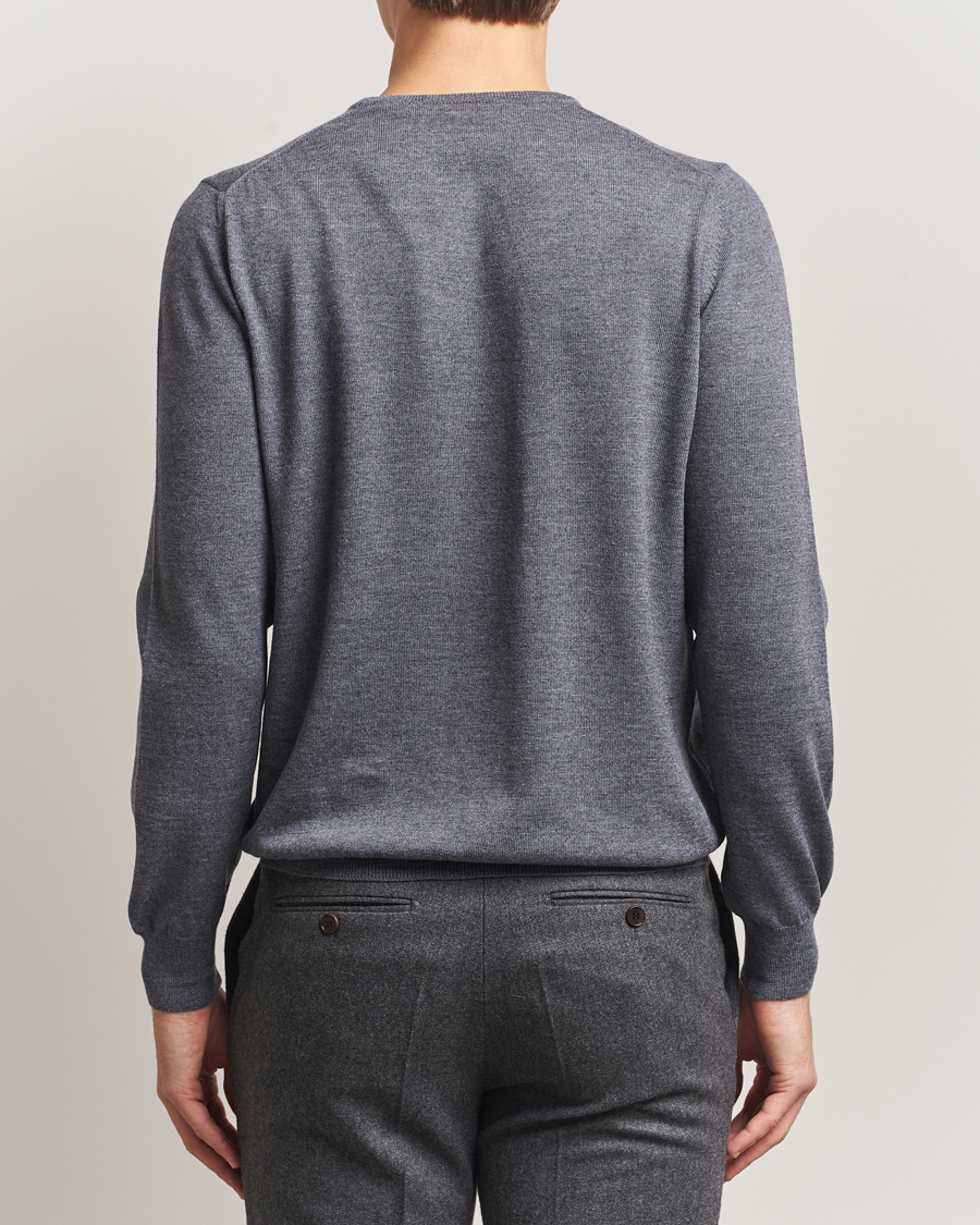 Herr | Tröjor | Gran Sasso | Merino Fashion Fit Crew Neck Pullover Grey Melange