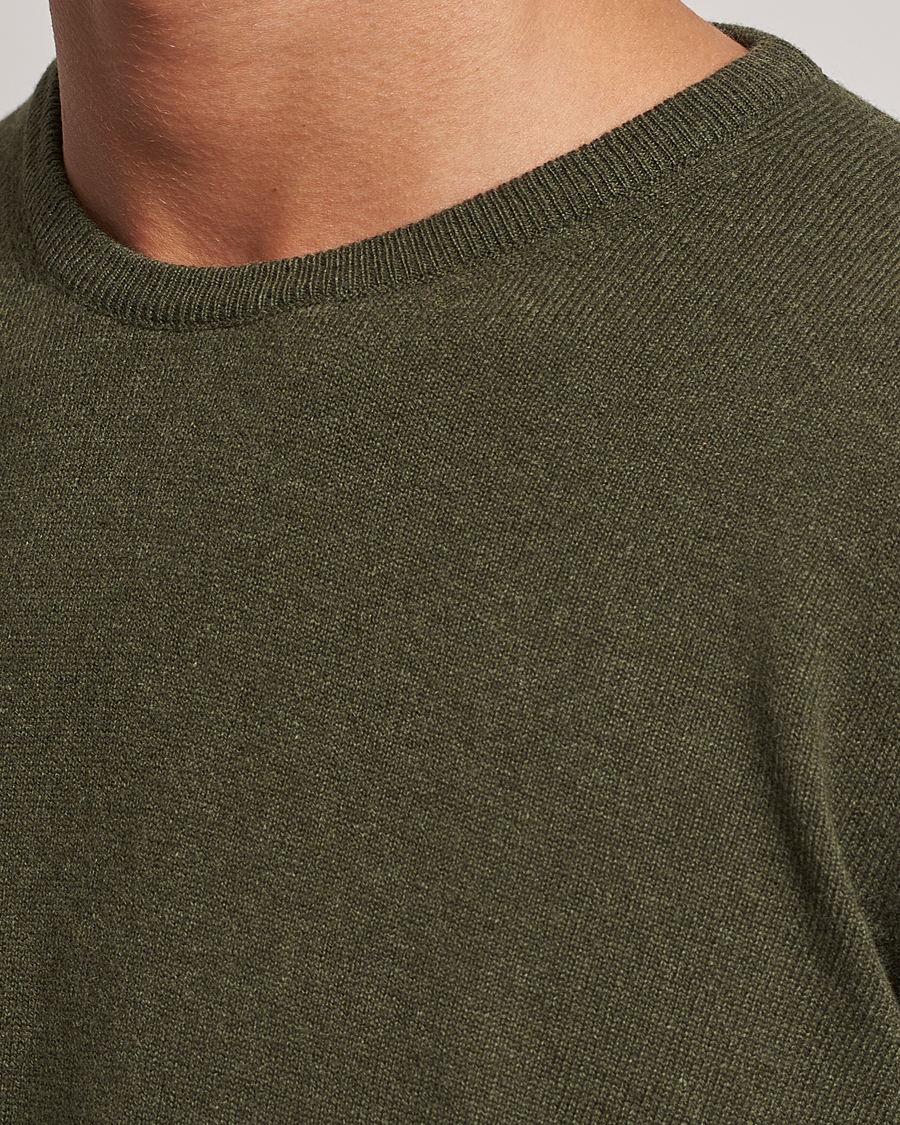 Herr | Tröjor | Gran Sasso | Wool/Cashmere Crew Neck Olive Green