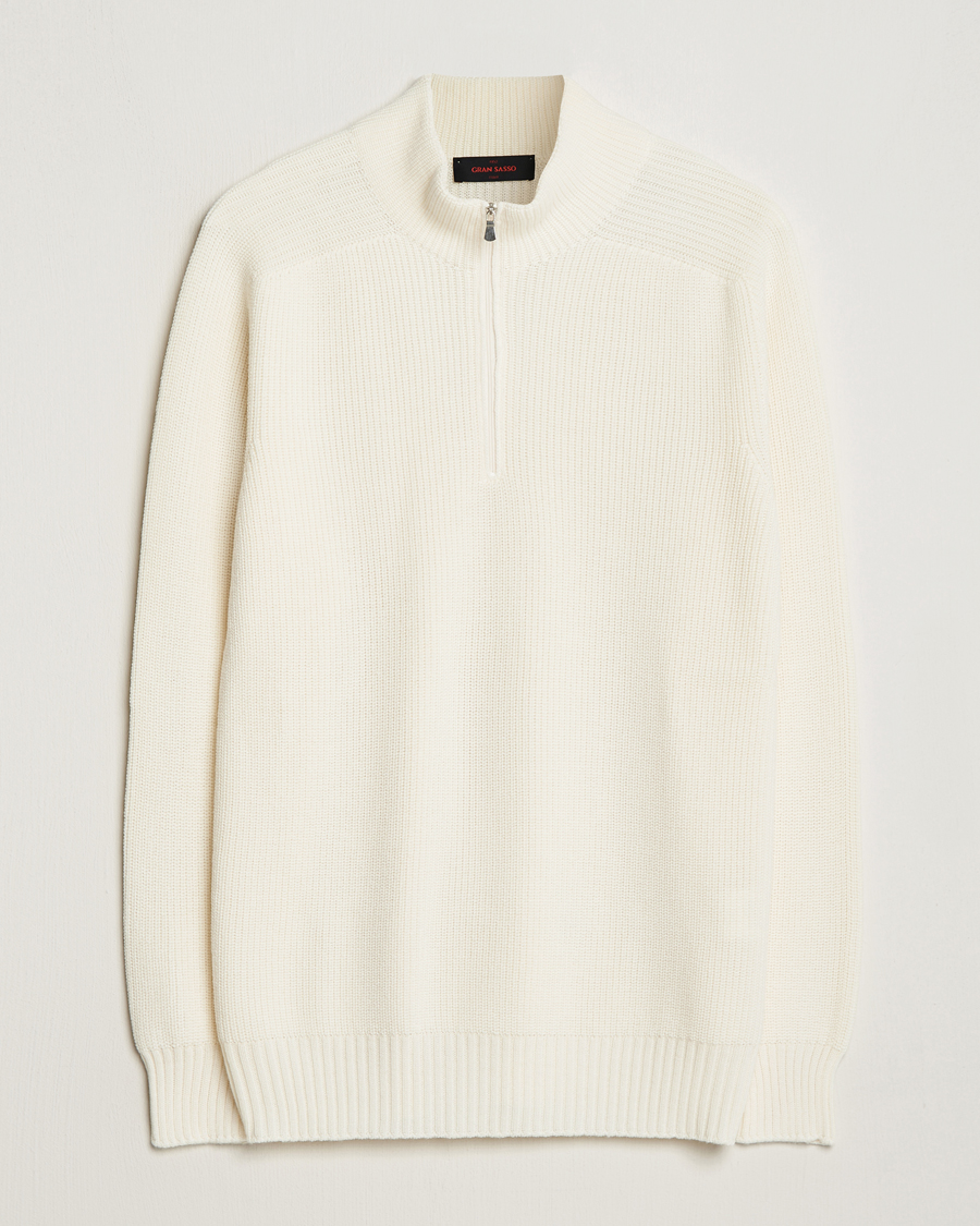 Herr | Tröjor | Gran Sasso | Rainwool Half Zip White