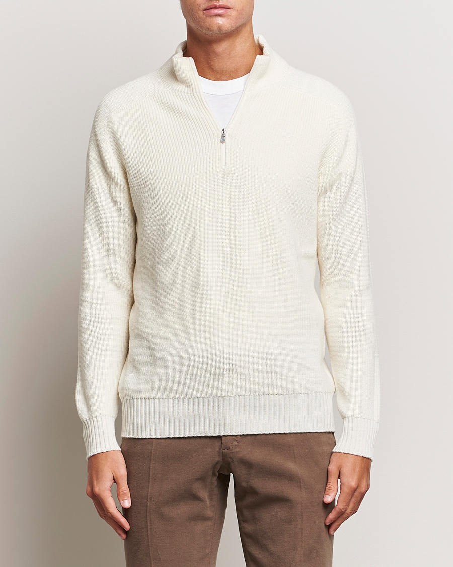 Herr | Tröjor | Gran Sasso | Rainwool Half Zip White