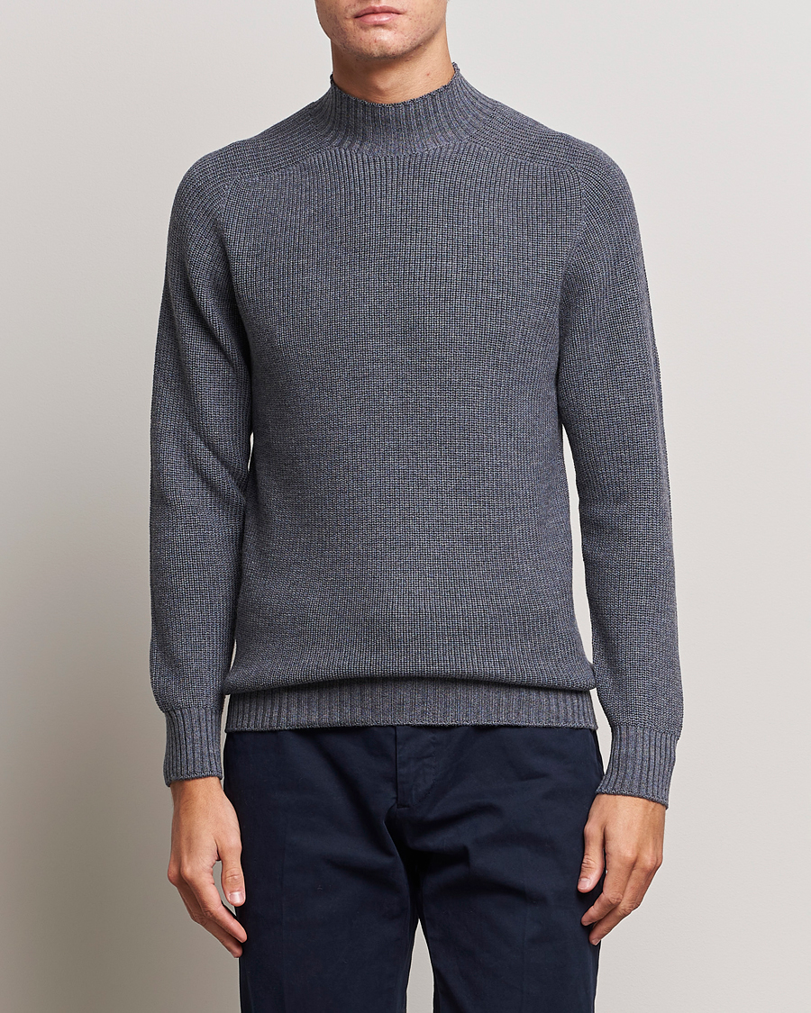 Herr | Gran Sasso | Gran Sasso | Rainwool Mock Neck Grey Melange