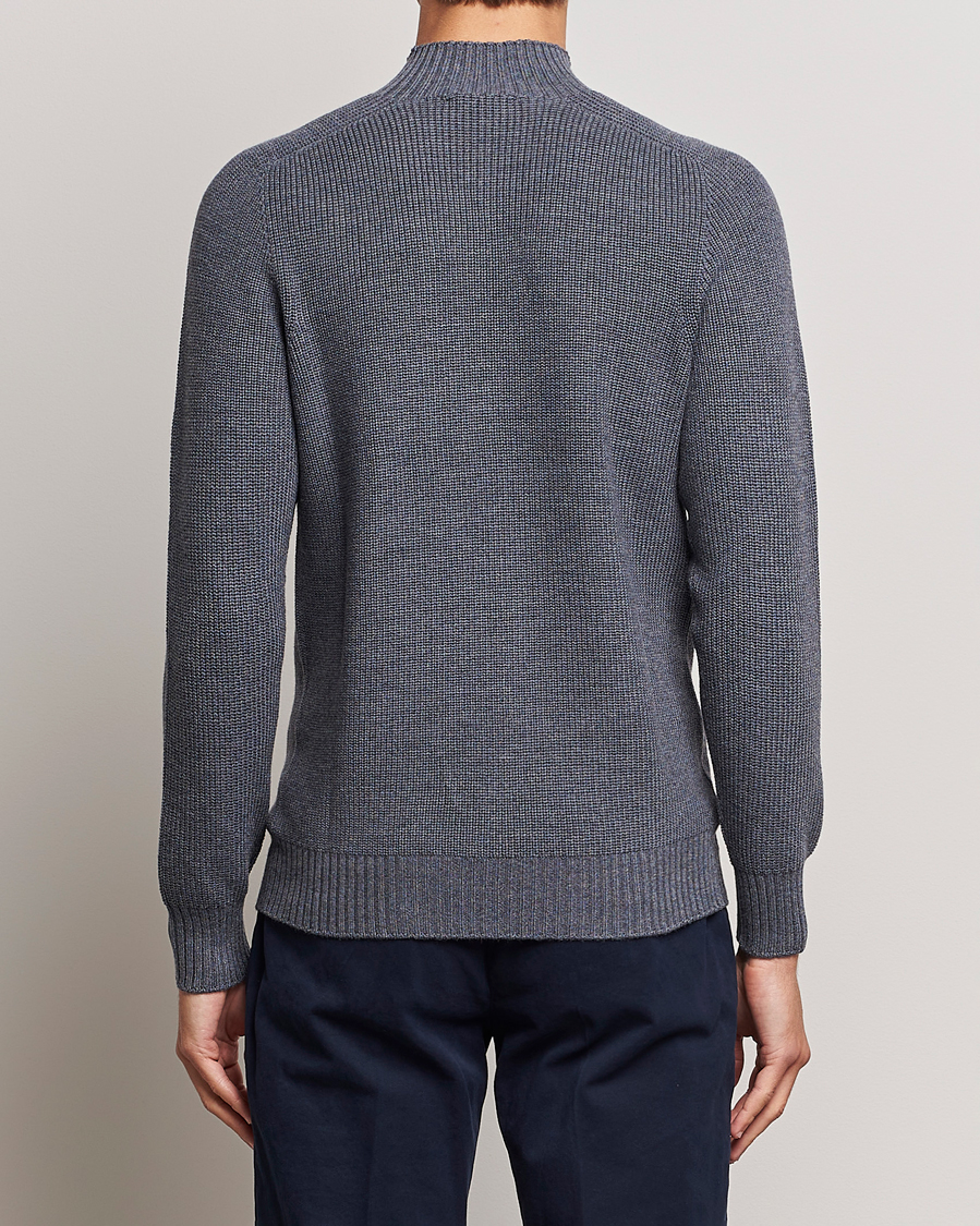 Herr | Tröjor | Gran Sasso | Rainwool Mock Neck Grey Melange