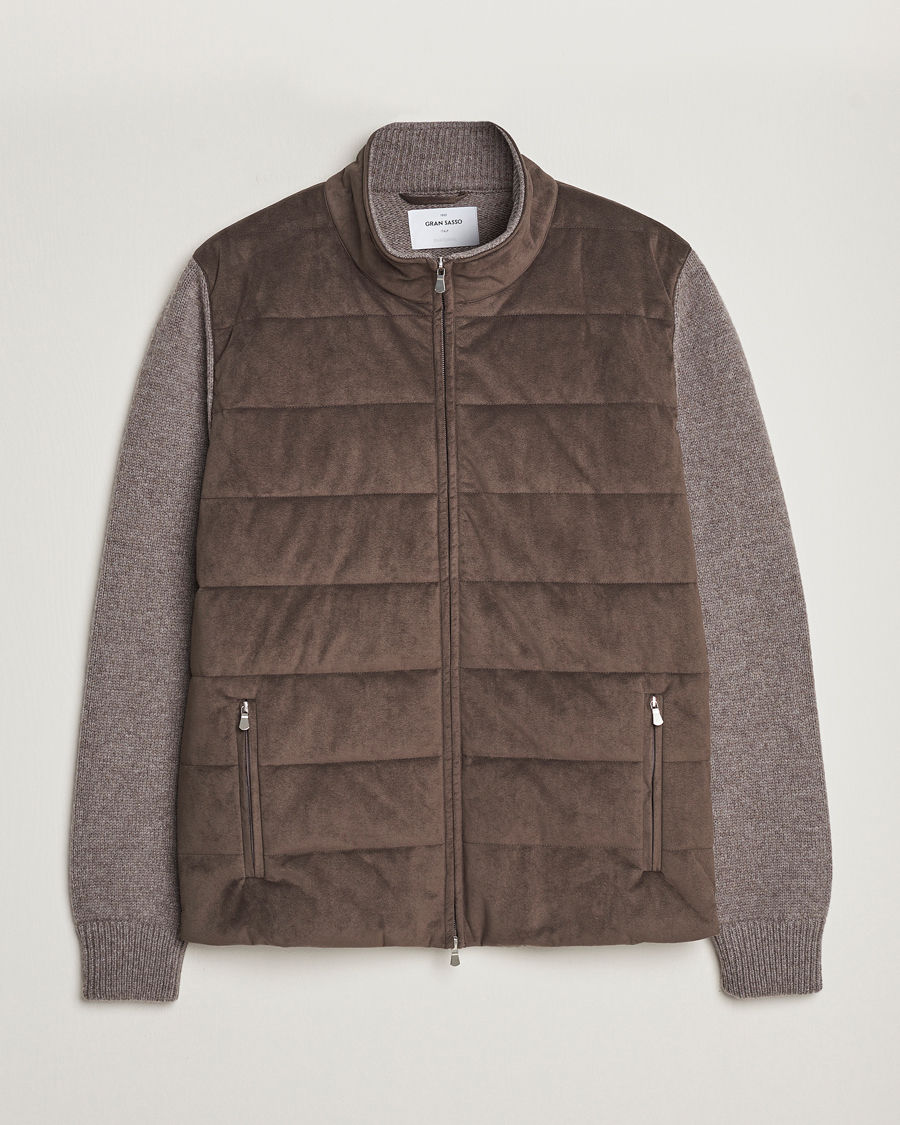 Herr |  | Gran Sasso | Wool/Alcantara Full Zip Grey