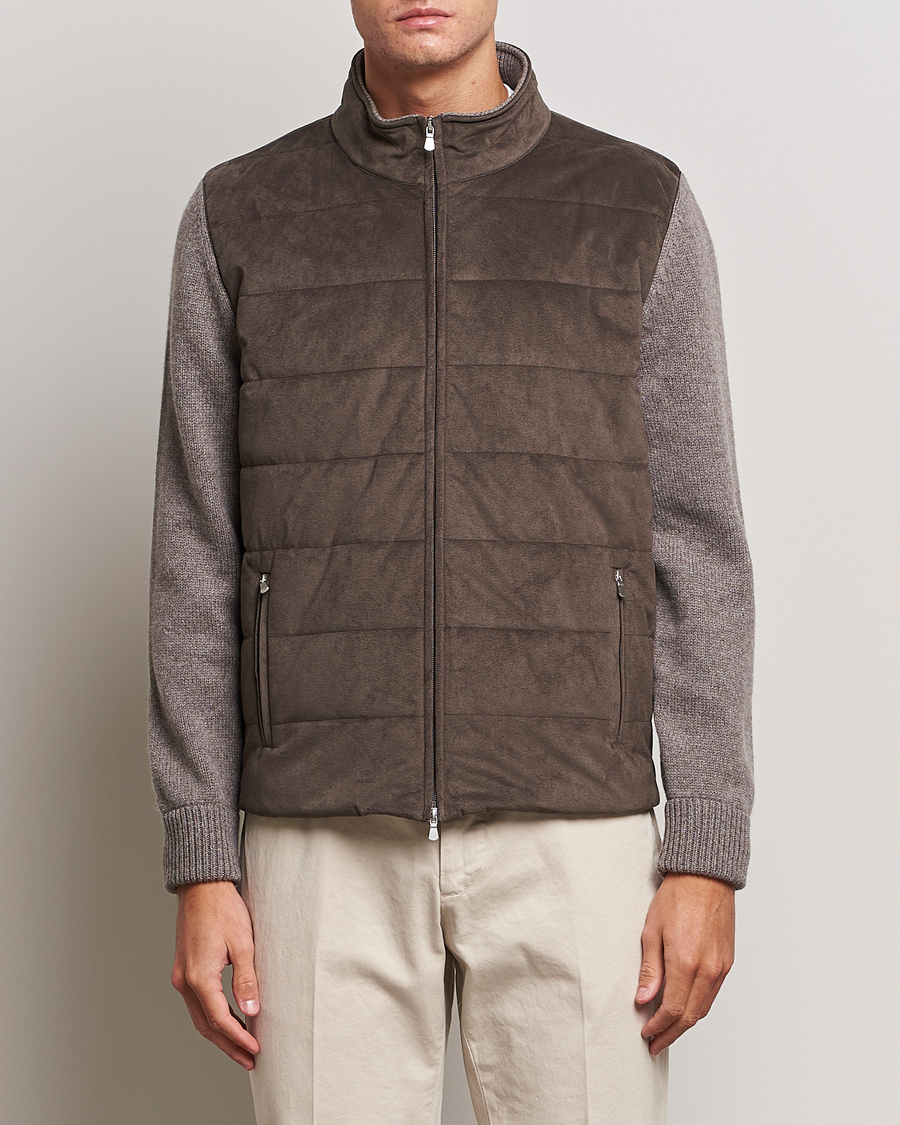 Herr |  | Gran Sasso | Wool/Alcantara Full Zip Grey