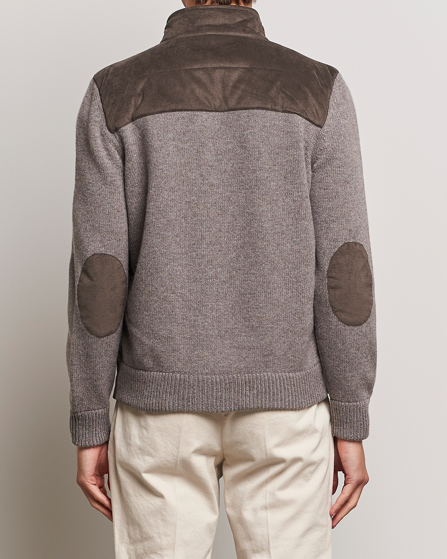Herr | Tröjor | Gran Sasso | Wool/Alcantara Full Zip Grey