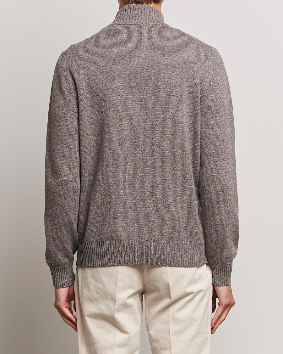 Herr | Tröjor | Gran Sasso | Wool/Cashmere Full Zip Light Brown Melange