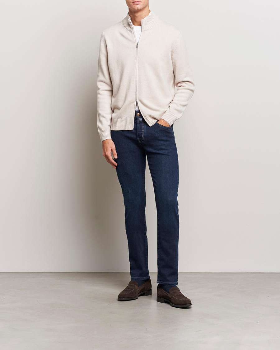 Herr | Tröjor | Gran Sasso | Wool/Cashmere Full Zip Creme