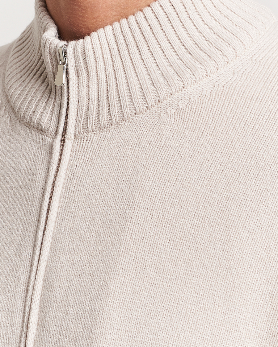Herr | Tröjor | Gran Sasso | Wool/Cashmere Full Zip Creme