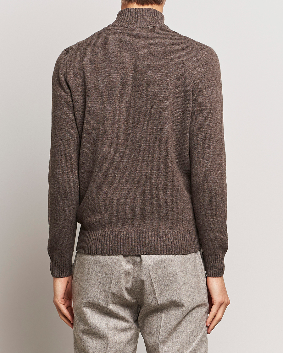 Herr | Tröjor | Gran Sasso | Wool/Cashmere Full Zip Brown Melange