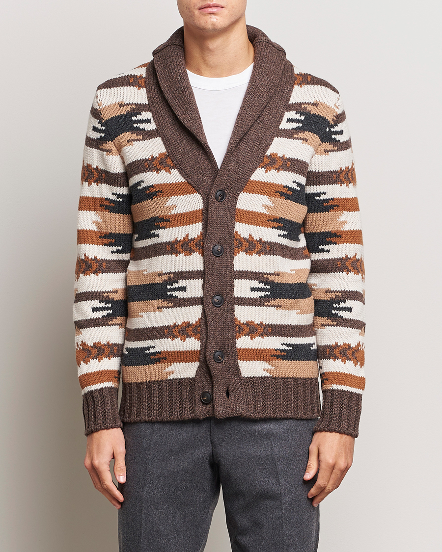 Herr |  | Gran Sasso | Aspen Heavy Knitted Wool Cardigan Multi