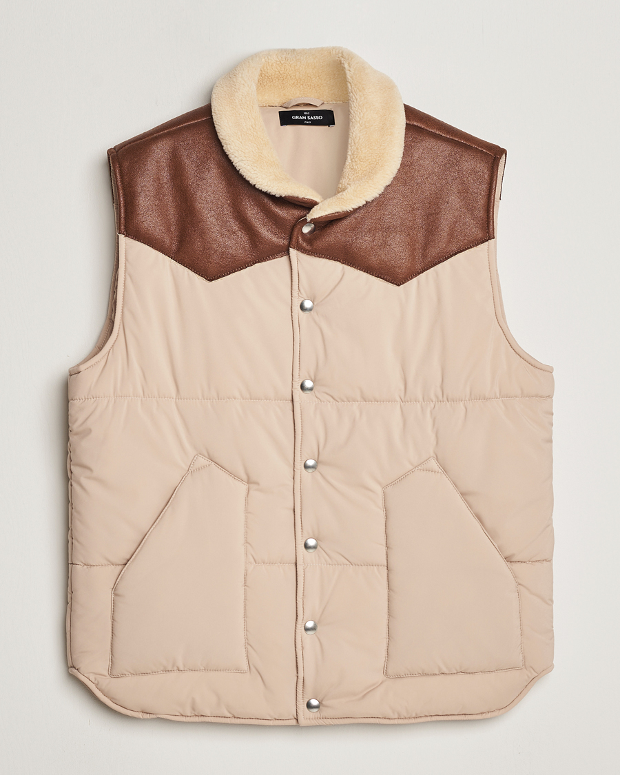 Herr | Jackor | Gran Sasso | Aspen Padded Vest Beige/Brown