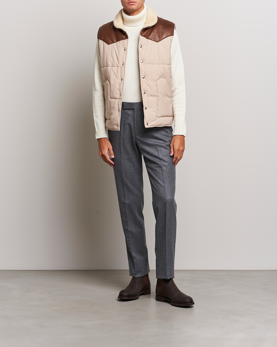 Herr | Jackor | Gran Sasso | Aspen Padded Vest Beige/Brown