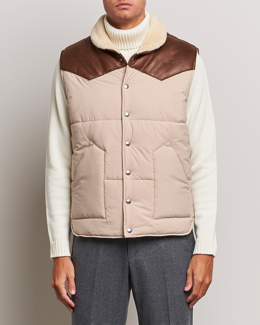 Herr | Jackor | Gran Sasso | Aspen Padded Vest Beige/Brown