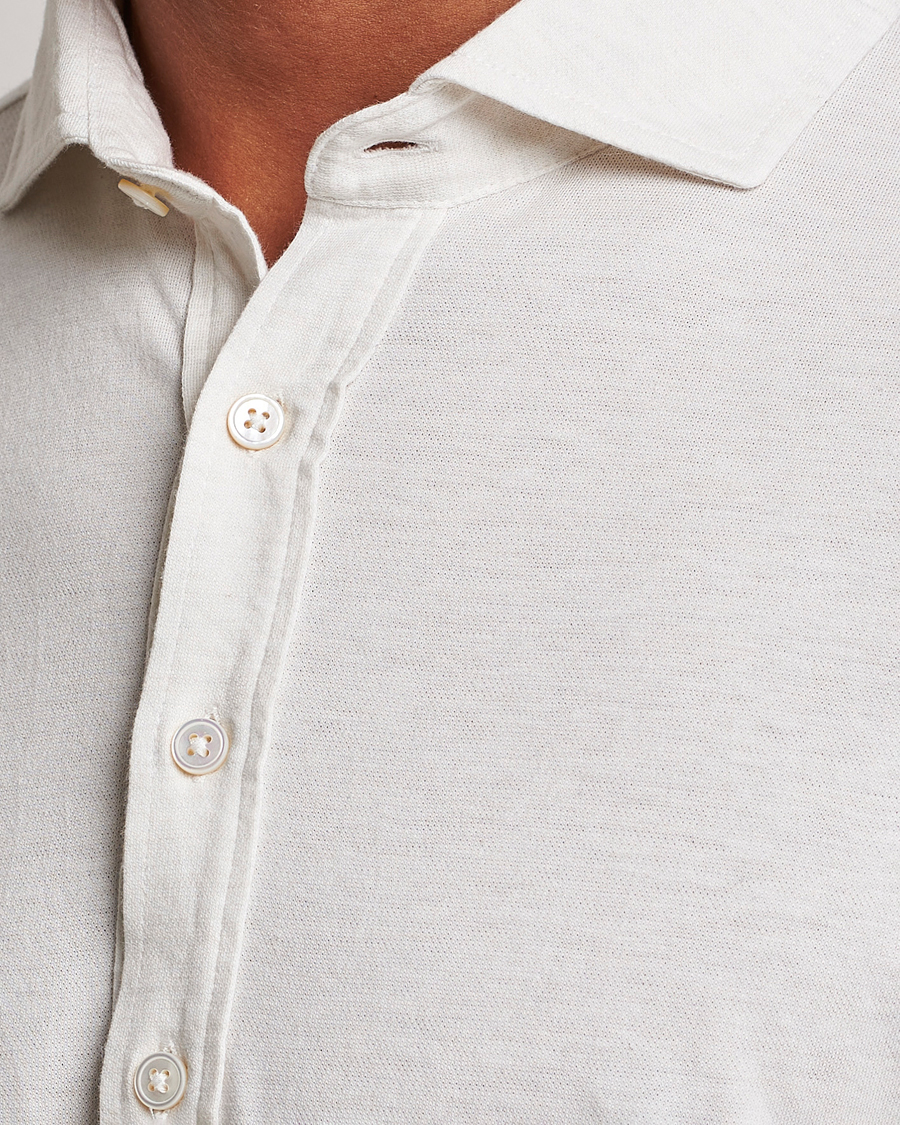 Herr | Skjortor | Gran Sasso | Brushed Cotton Popover Shirt Cream