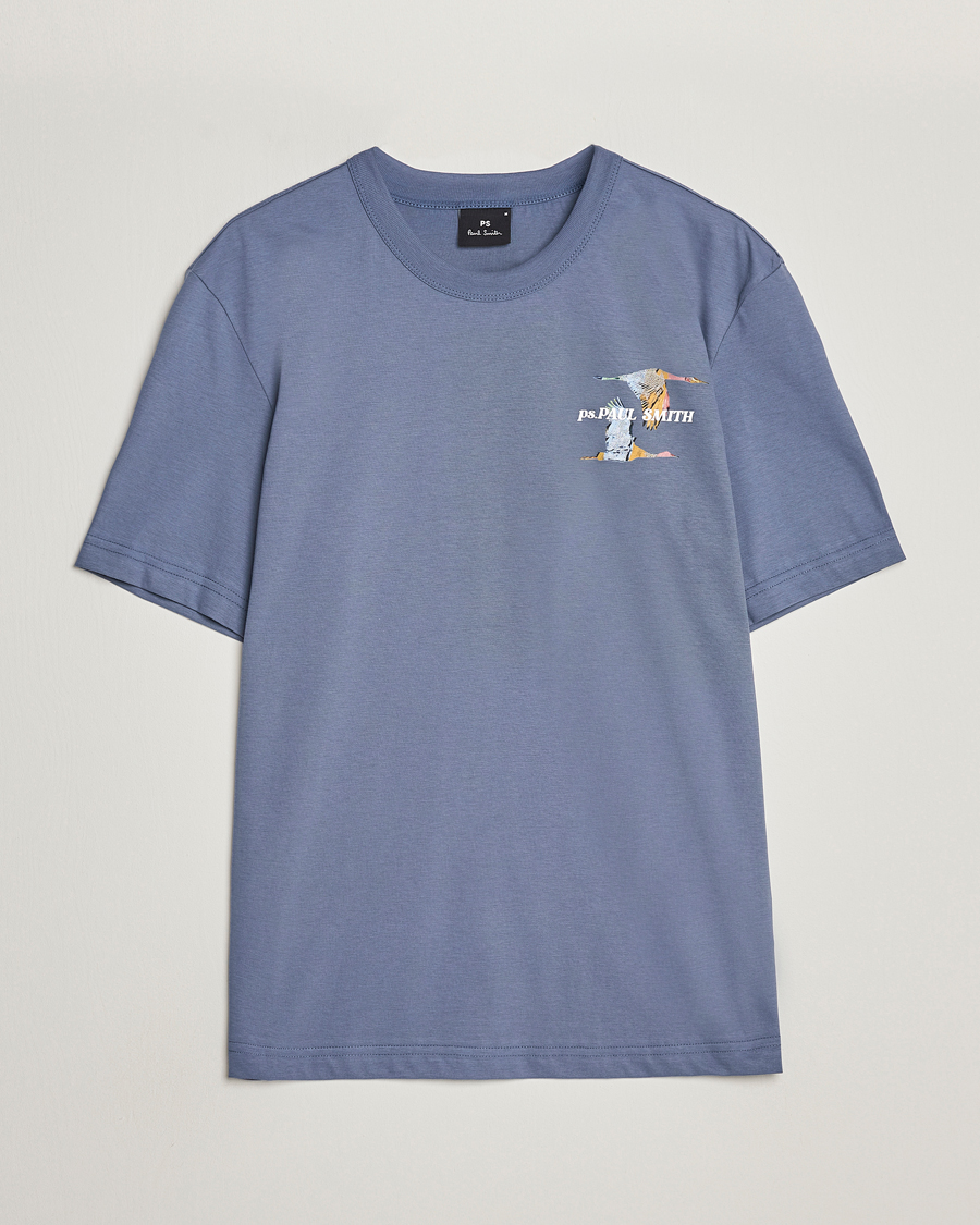 Herr | T-Shirts | PS Paul Smith | Flying Bird Crew Neck T-Shirt Washed Blue