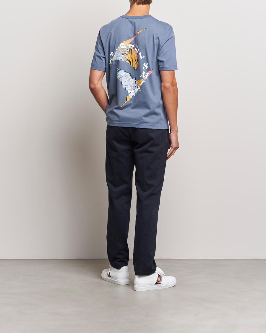 Herr | T-Shirts | PS Paul Smith | Flying Bird Crew Neck T-Shirt Washed Blue