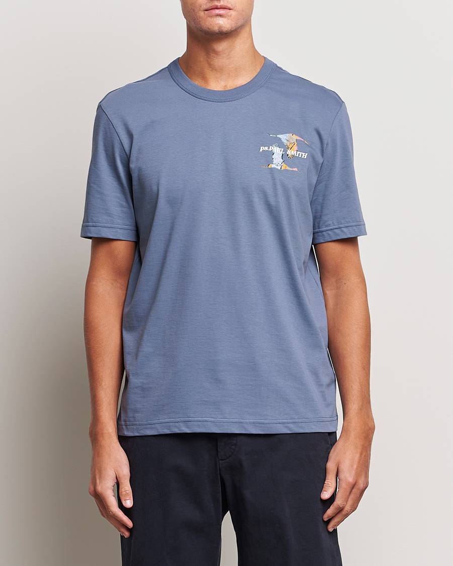 Herr | Paul Smith | PS Paul Smith | Flying Bird Crew Neck T-Shirt Washed Blue