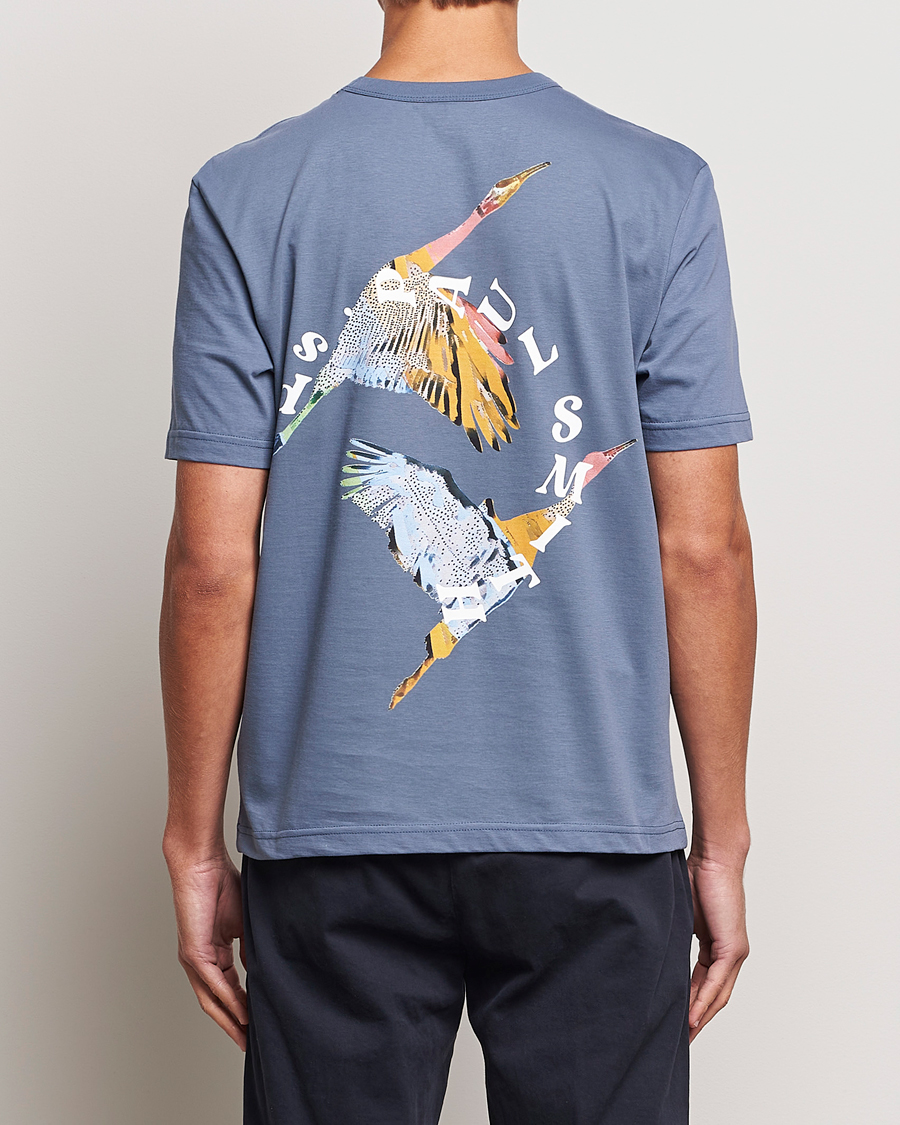 Herr | T-Shirts | PS Paul Smith | Flying Bird Crew Neck T-Shirt Washed Blue