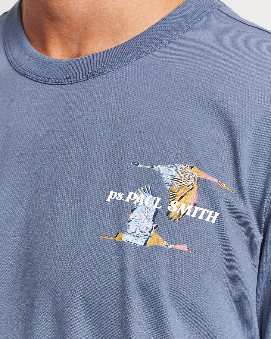 Herr | T-Shirts | PS Paul Smith | Flying Bird Crew Neck T-Shirt Washed Blue