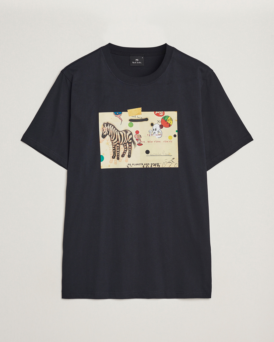 Herr | T-Shirts | PS Paul Smith | Zebra Card Crew Neck T-Shirt Navy