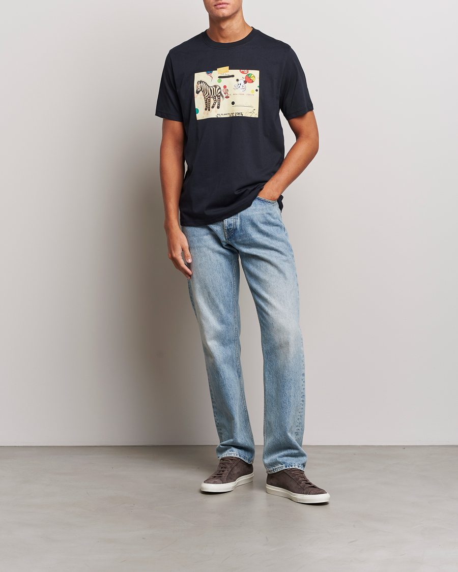 Herr | T-Shirts | PS Paul Smith | Zebra Card Crew Neck T-Shirt Navy