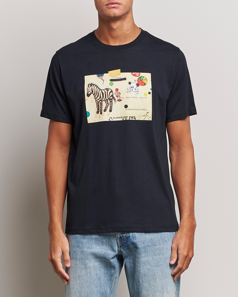 Herr | T-Shirts | PS Paul Smith | Zebra Card Crew Neck T-Shirt Navy