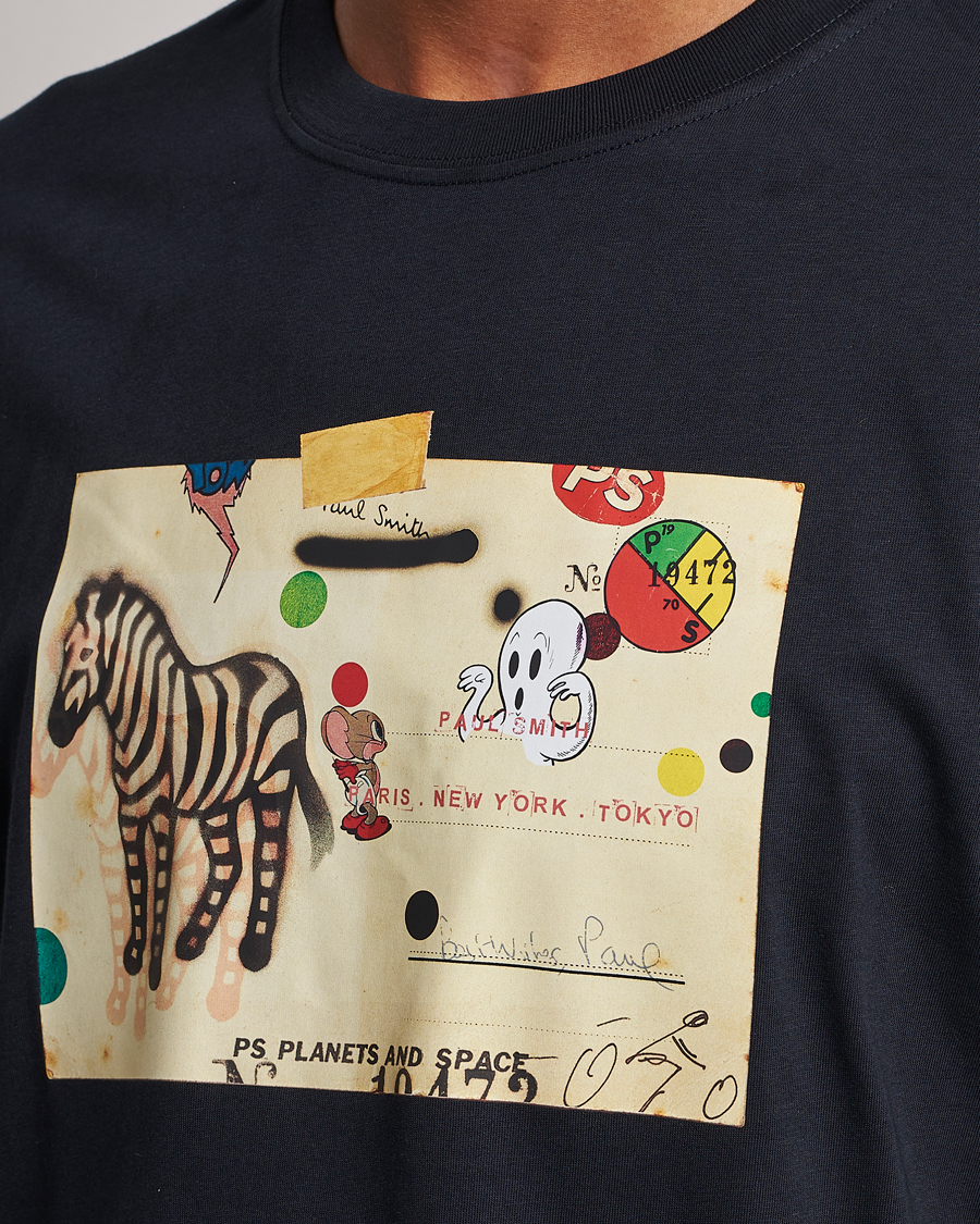 Herr | T-Shirts | PS Paul Smith | Zebra Card Crew Neck T-Shirt Navy