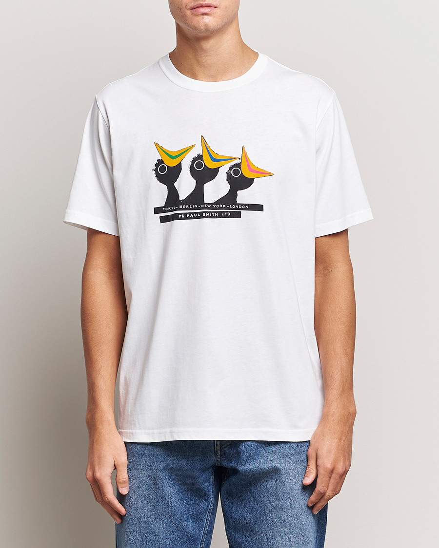 Herr | PS Paul Smith | PS Paul Smith | Birds Crew Neck T-Shirt White