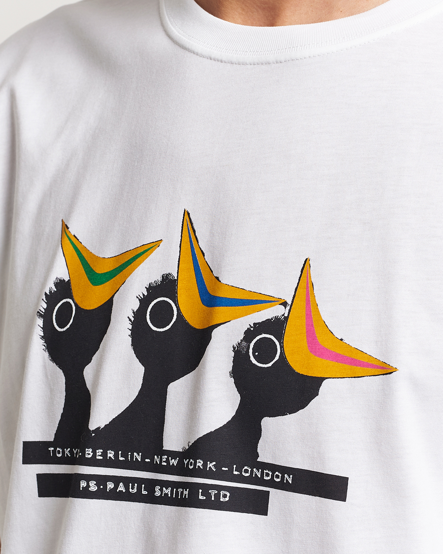 Herr | T-Shirts | PS Paul Smith | Birds Crew Neck T-Shirt White