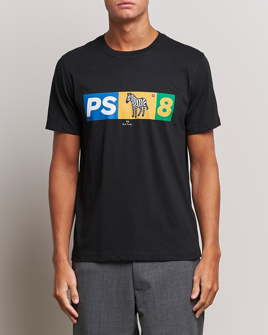 Herr | T-Shirts | PS Paul Smith | PS8 Zebra Crew Neck T-Shirt Black
