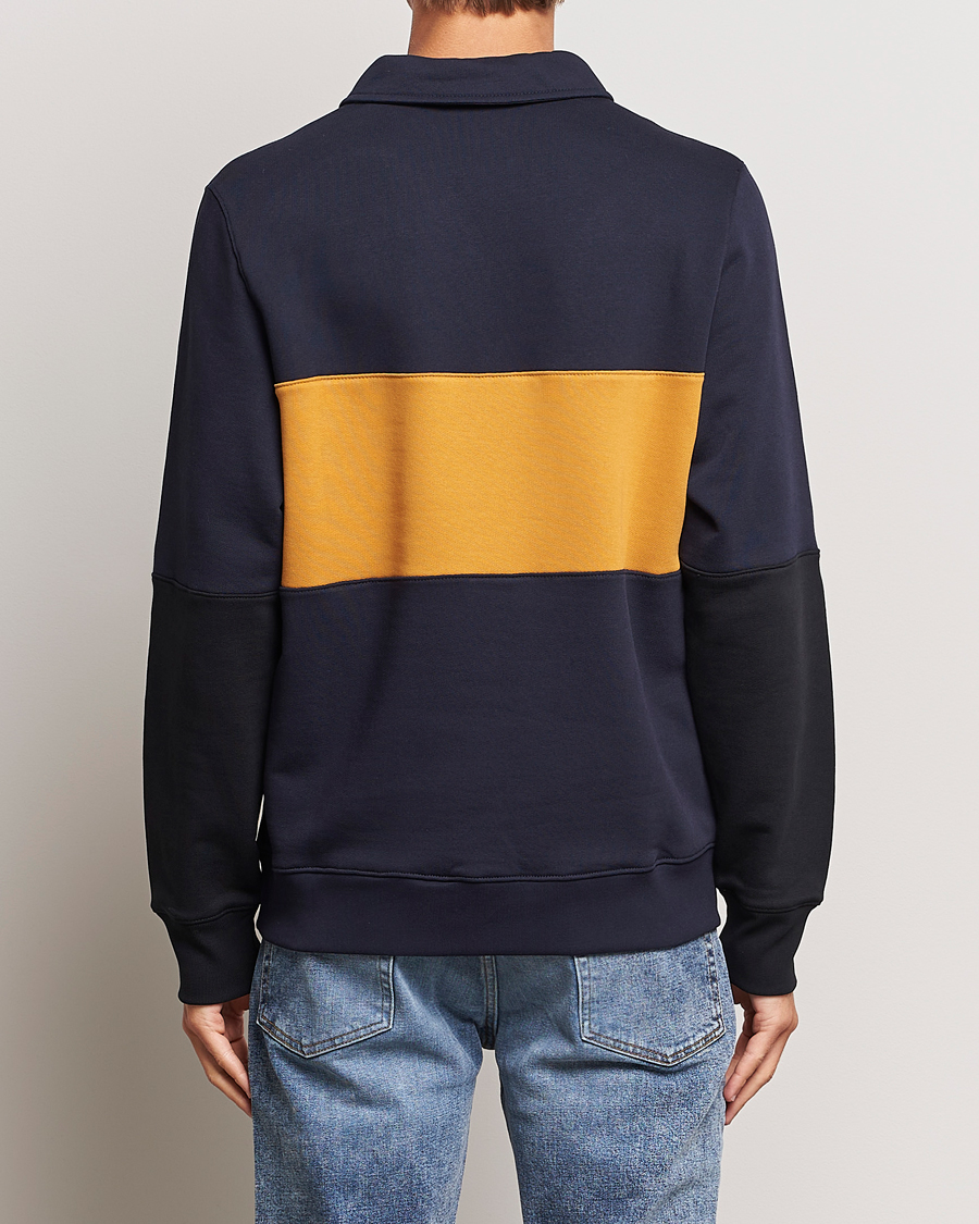 Herr | Tröjor | PS Paul Smith | Organic Cotton Zebra Colorblocked Rugger Navy/Yellow