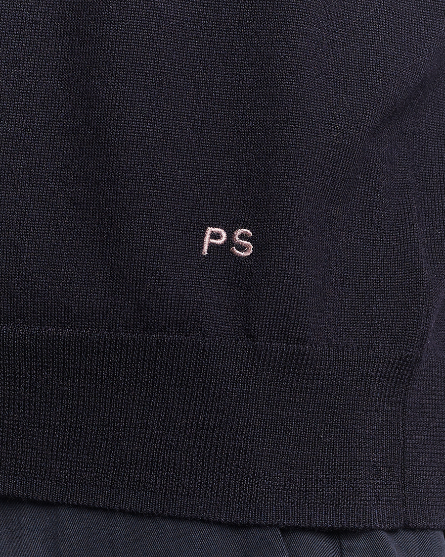 Herr | Tröjor | PS Paul Smith | Merino Wool Knitted Polo Navy