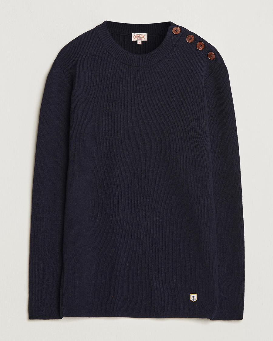 Herr | Tröjor | Armor-lux | Pull Marin Lambswool Sweater Navy