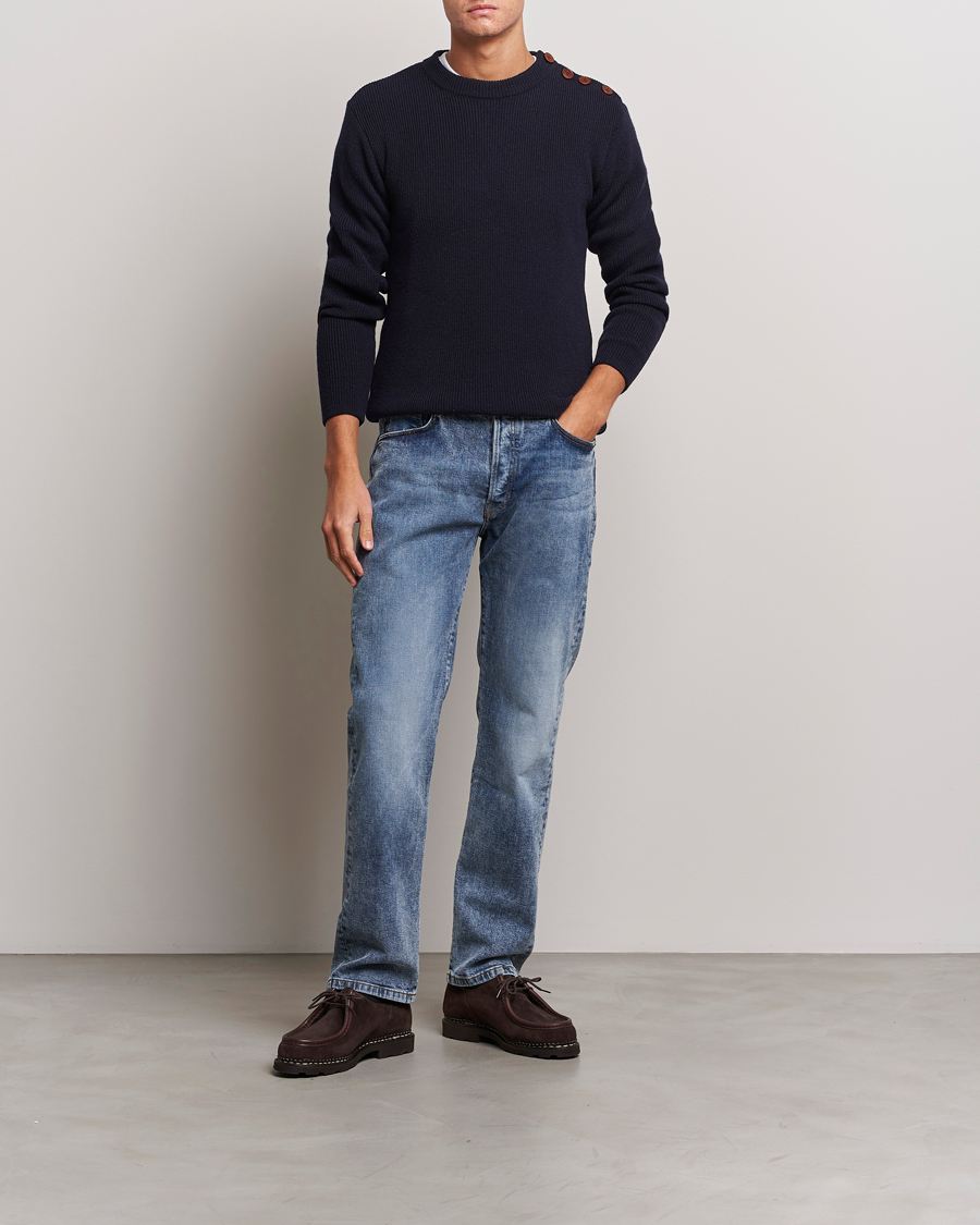 Herr | Tröjor | Armor-lux | Pull Marin Lambswool Sweater Navy