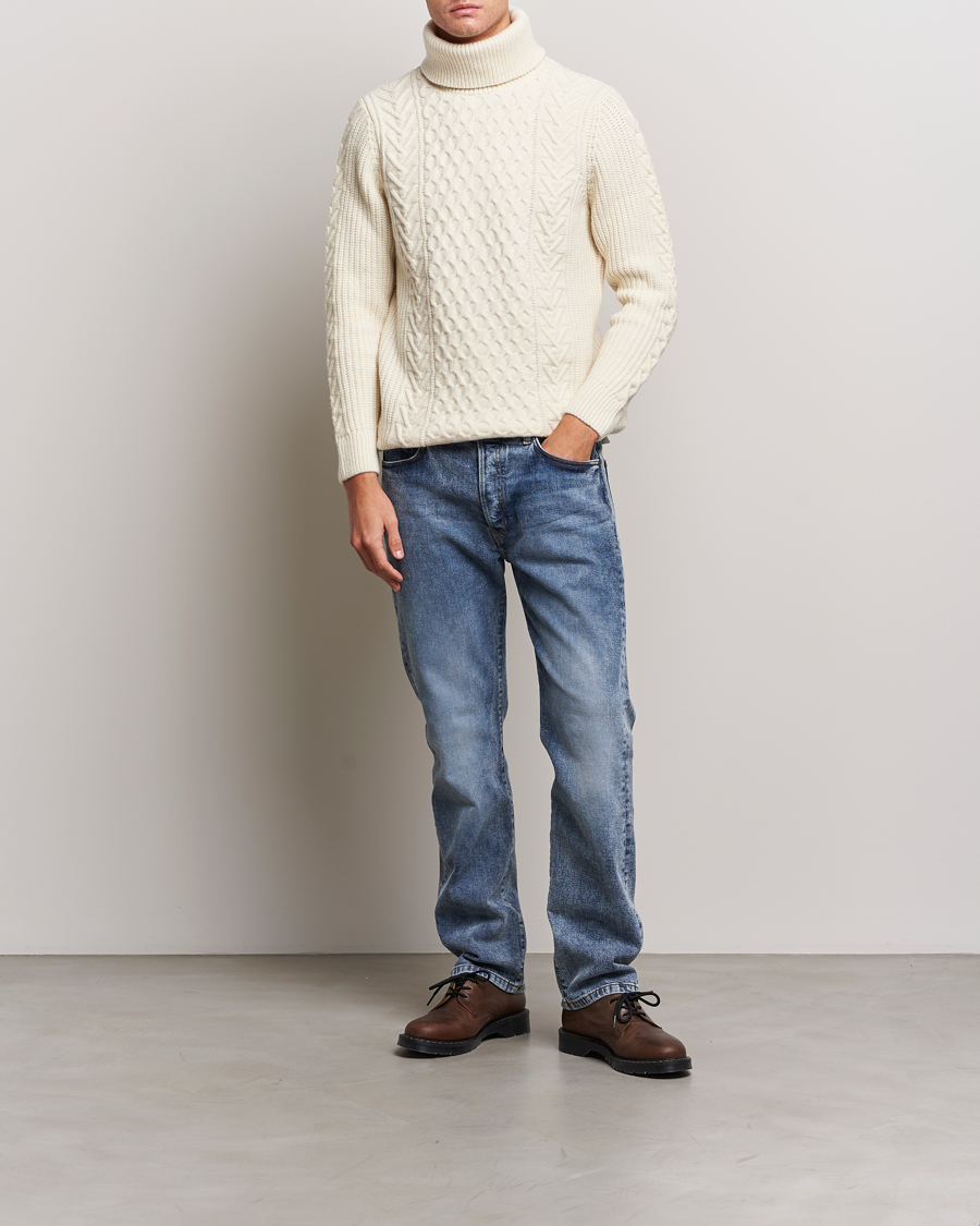 Herr | Tröjor | Armor-lux | Pull Col Montant Wool Polo Nature