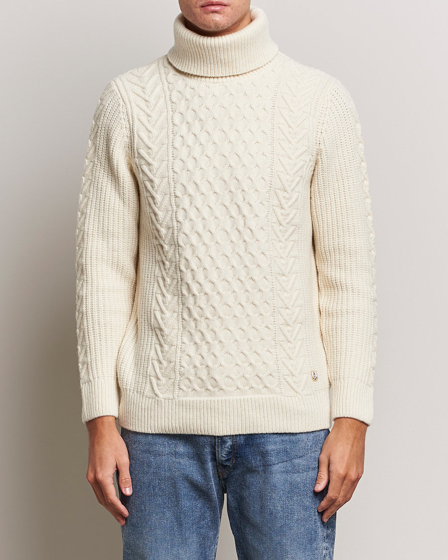 Herr | Tröjor | Armor-lux | Pull Col Montant Wool Polo Nature