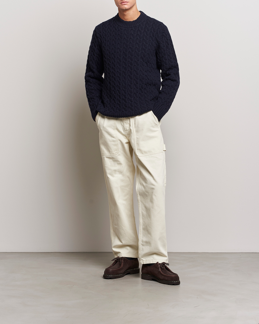 Herr | Tröjor | Armor-lux | Pull RDC Wool Structured Knitted Sweater Navy