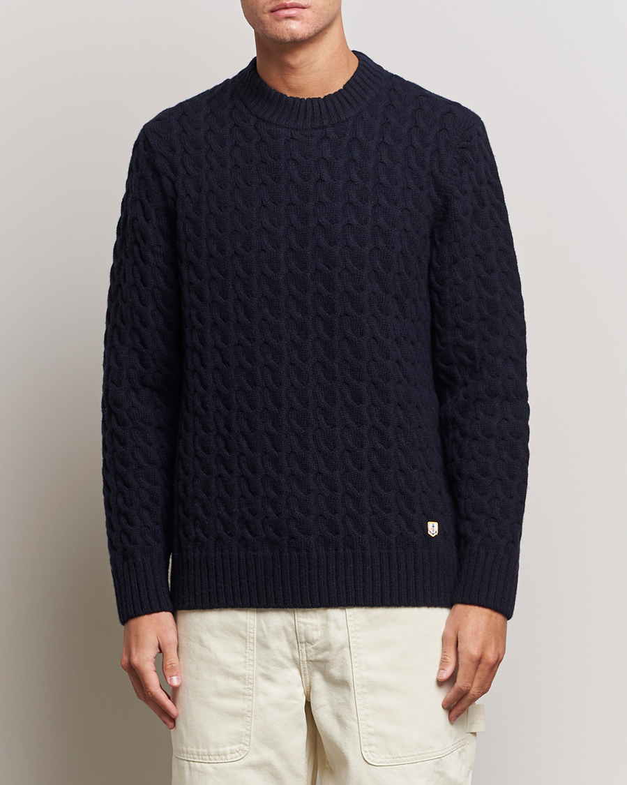 Herr |  | Armor-lux | Pull RDC Wool Structured Knitted Sweater Navy