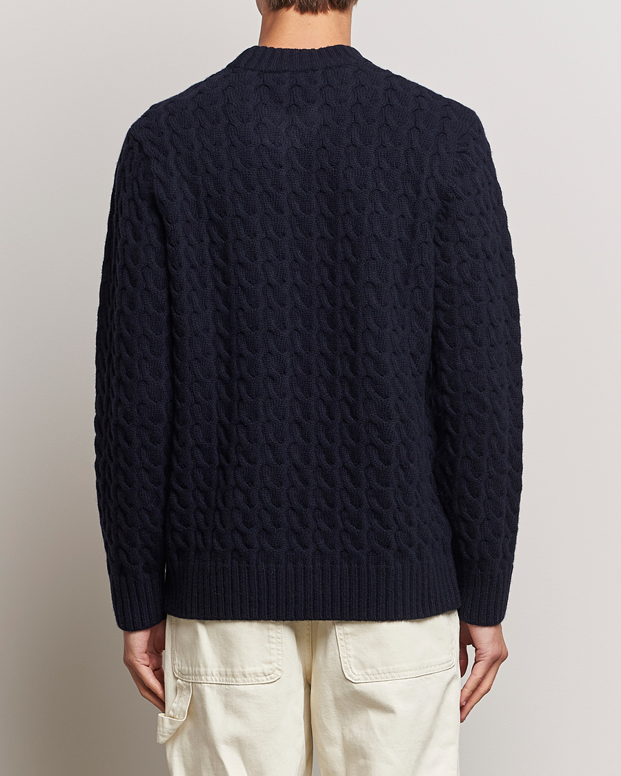 Herr | Tröjor | Armor-lux | Pull RDC Wool Structured Knitted Sweater Navy