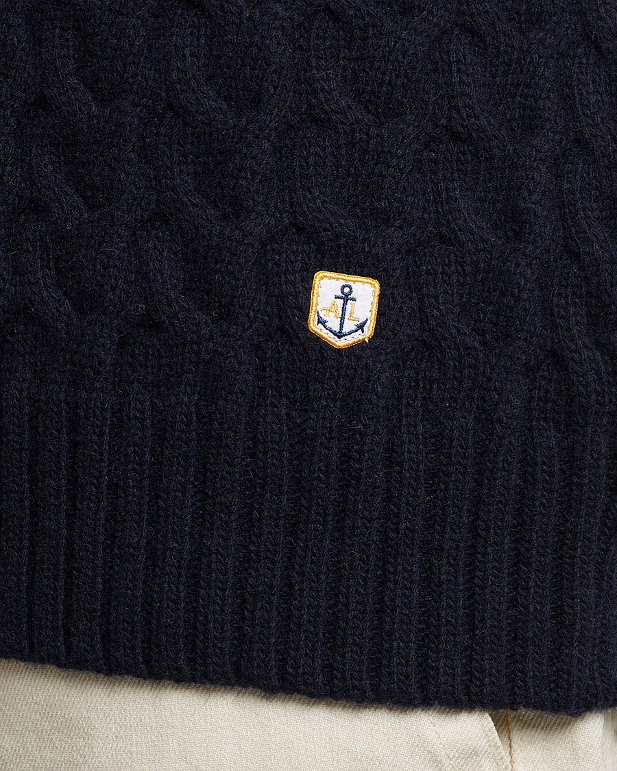 Herr | Tröjor | Armor-lux | Pull RDC Wool Structured Knitted Sweater Navy