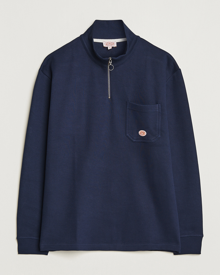 Herr | Tröjor | Armor-lux | Camioneur Cotton Half Zip Navy