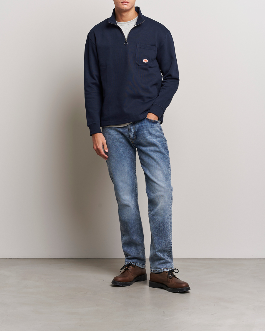 Herr | Tröjor | Armor-lux | Camioneur Cotton Half Zip Navy