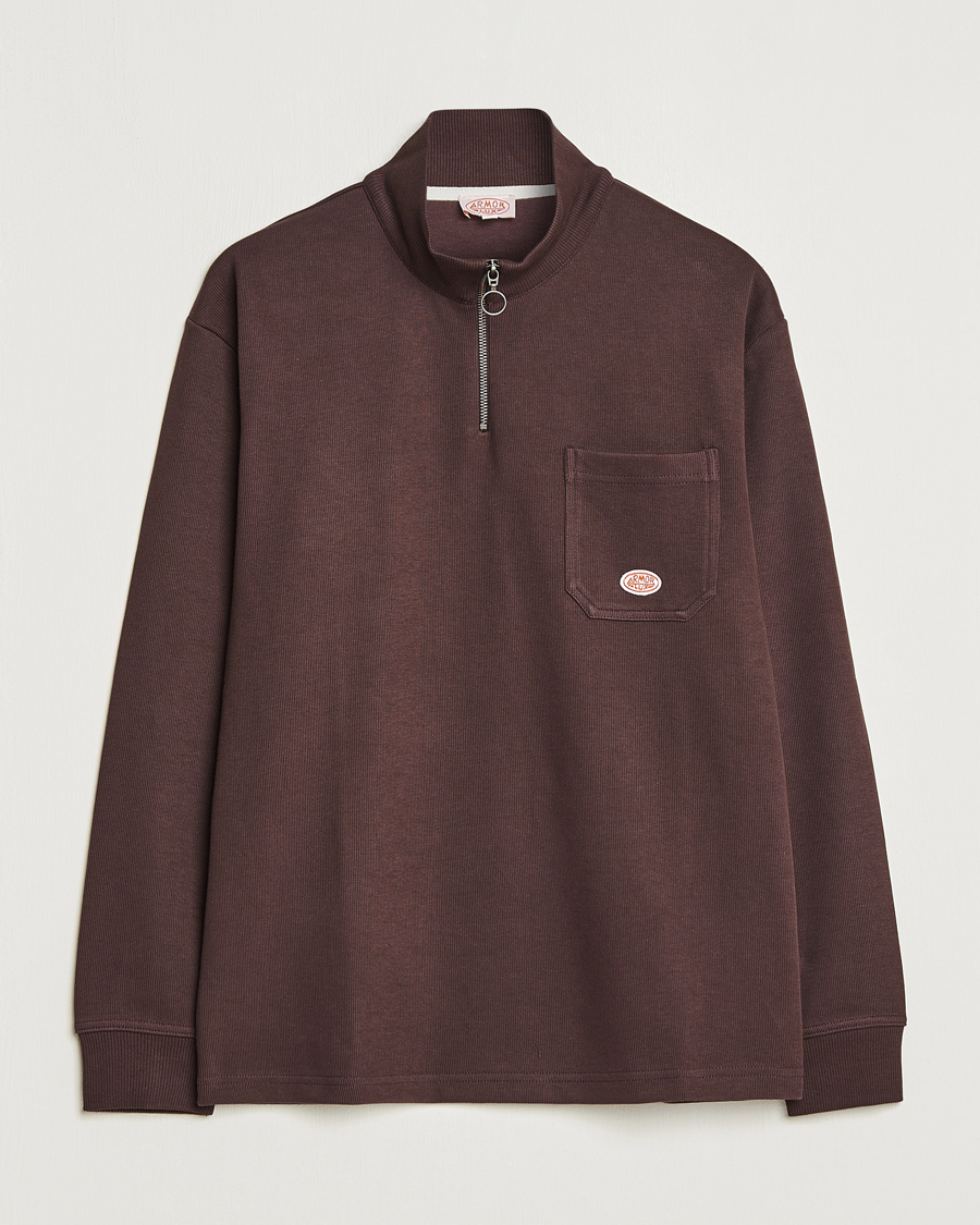 Herr | Tröjor | Armor-lux | Camioneur Cotton Half Zip Brown