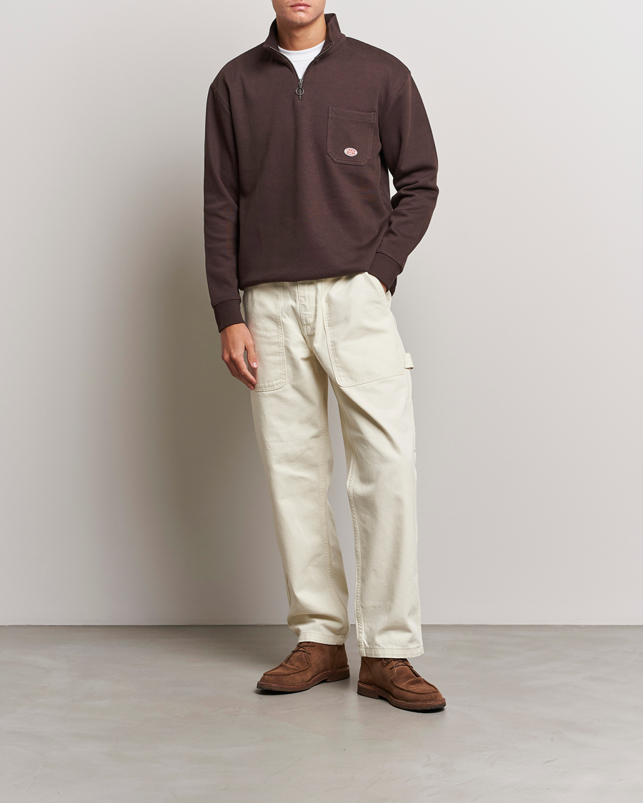 Herr | Tröjor | Armor-lux | Camioneur Cotton Half Zip Brown