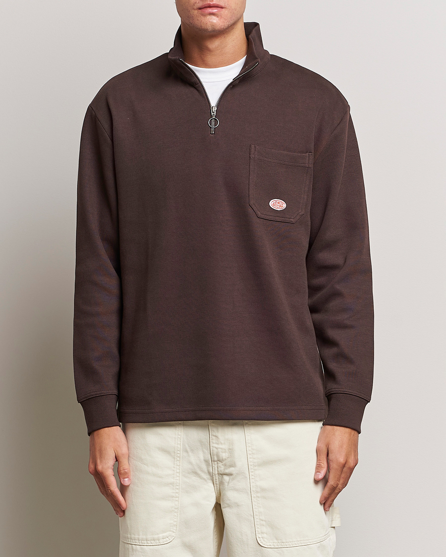 Herr | Tröjor | Armor-lux | Camioneur Cotton Half Zip Brown