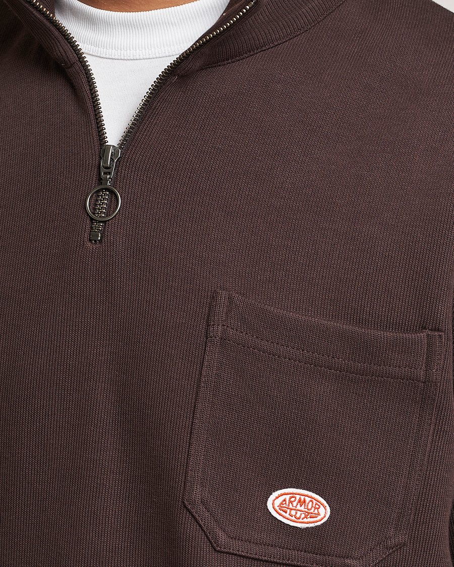 Herr | Tröjor | Armor-lux | Camioneur Cotton Half Zip Brown